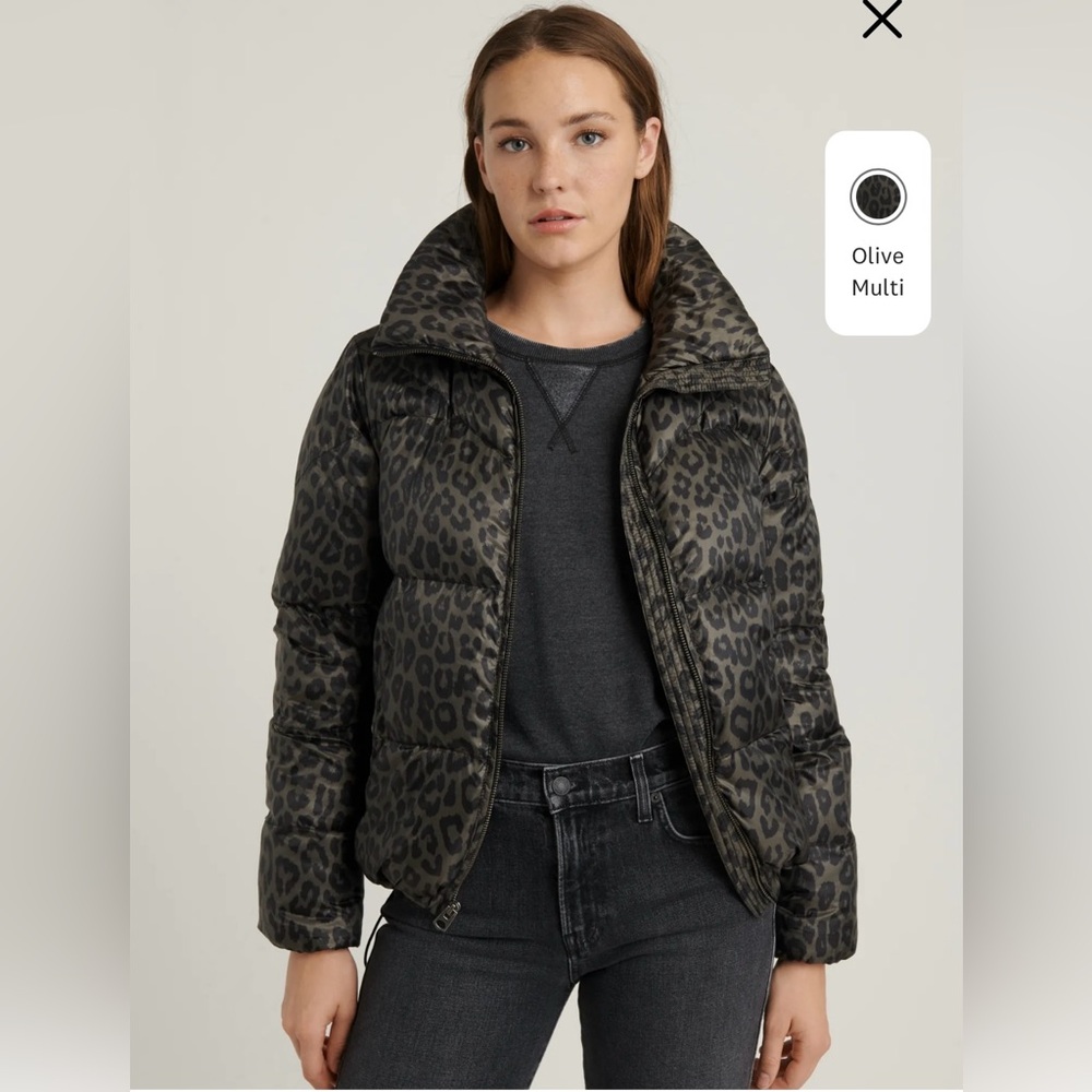 Lucky Brand Leopard Print Puffer Jacket
